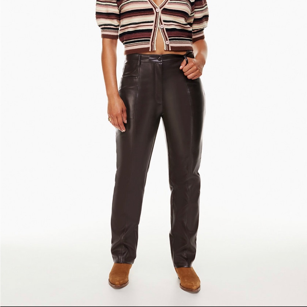 Aritzia High Waisted Vegan Leather Pant size 0